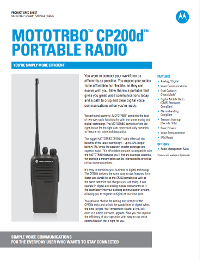 Motorola Solutions CP200d Portable Brochure