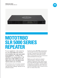 Motorola SLR 5700 Repeater Brochure